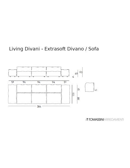 Canapé Extrasoft en cuir marron (Offre Expo) Living Divani - 7