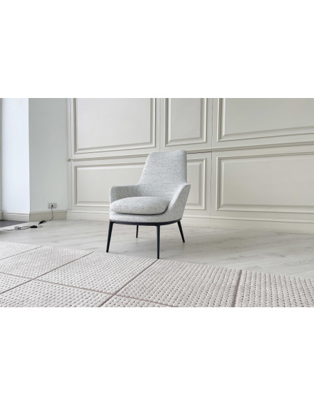 Fauteuil Caratos en tissu gris mélangé - 3
