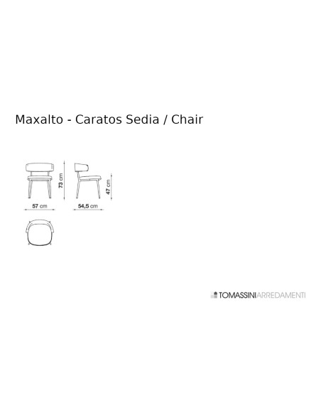 Sedia Caratos in tessuto bianco nocciola  - 7