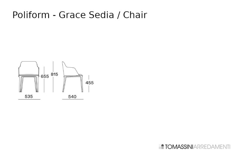 Sedia Grace in tessuto tortora  - 8