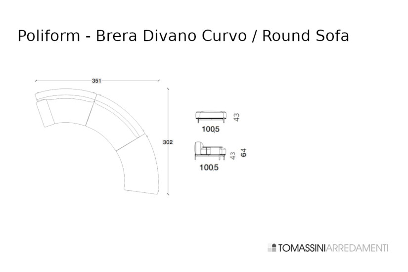 Canapé Brera courbe (Offre Expo) Poliform - 8