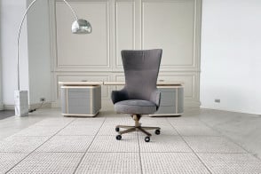 Fauteuil de direction Genius en cuir bleu (Offre Expo) Giorgetti - 8 2