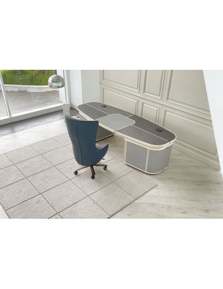 Poltrona Direzionale Genius in pelle blu (Offerta Expo) Giorgetti - 2