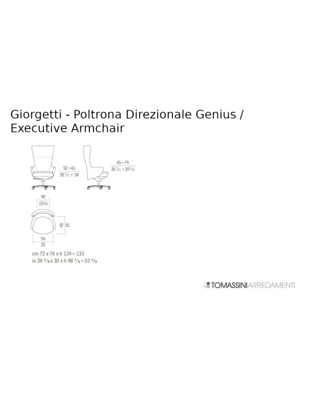 Genius Blue Leather Executive Armchair  (Expo Offer) Giorgetti - 9
