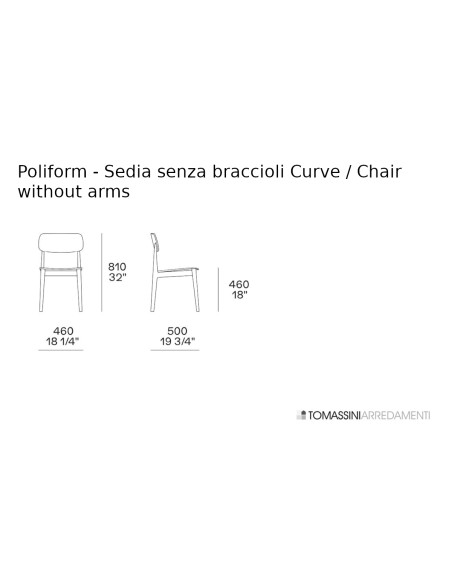 Sedia Curve senza braccioli (Offerta Expo) Poliform - 8