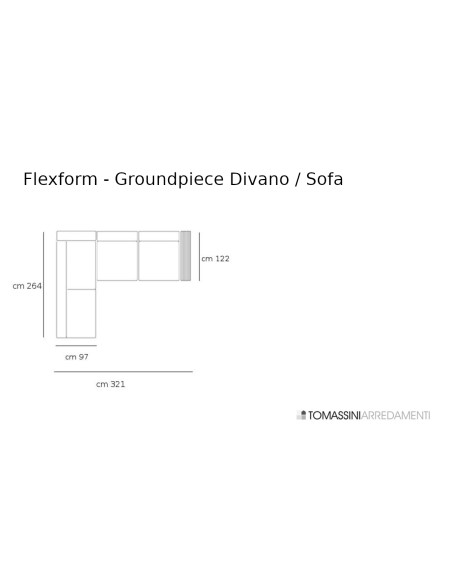 Groundpiece Beige and Black Fabric Sofa (Expo Offer) Flexform - 7