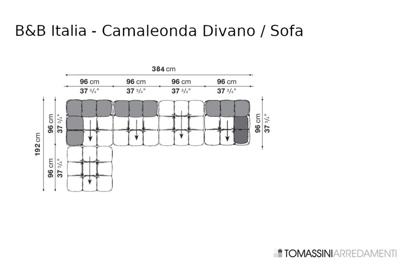 Canapé Camaleonda en tissu vert (Offre Expo) B&B Italia - 8