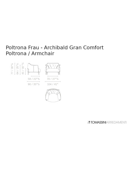 Archibald Gran Comfort Brown Armchair (Expo Offer) Poltrona Frau - 10
