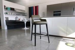 Sophie Light Green Leather Stool (Expo Offer) Poliform - 7 2