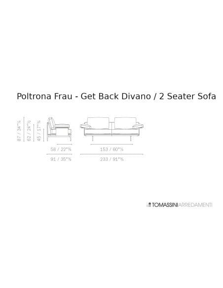 Get Back Brown and Grey Leather Sofa Poltrona Frau - 9