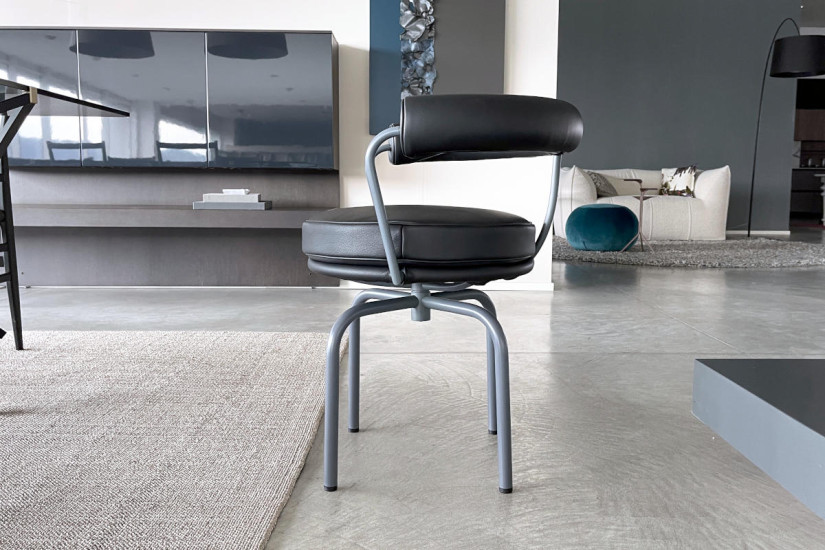 Sedia LC7 in pelle antracite (Offerta Expo)  - 3