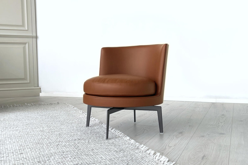 Fauteuil Feel Good en cuir marron (Offre Expo) Flexform - 6