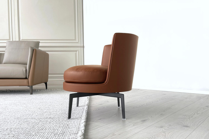 Poltrona Feel Good in pelle marrone (Offerta Expo) Flexform - 7