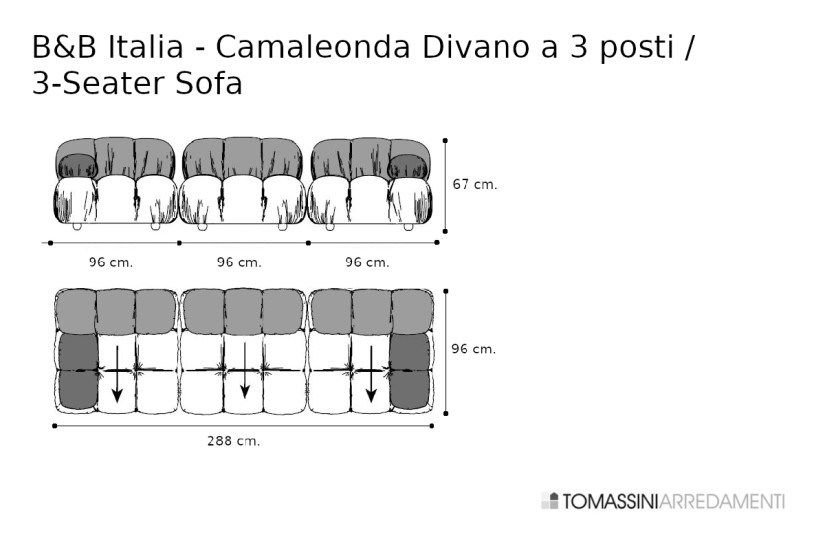 Camaleonda Grey and Brown Sofa B&B Italia - 10