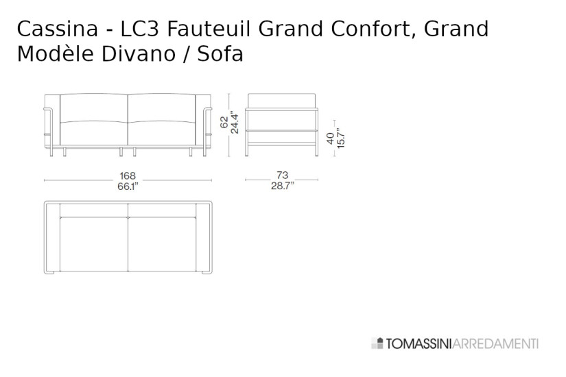 LC3 Fauteuil Grand Confort, Grand Modèle White Sofa (Expo Offer) Cassina - 5