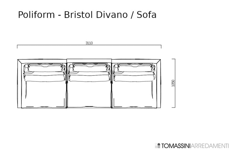 Canapé Bristol en tissu gris (Offre Expo) Poliform - 7