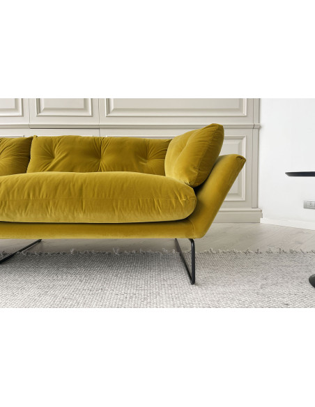 New York Suite Yellow Velvet Sofa (Expo Offer) Saba - 3