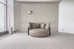 Canapé circulaire Scarlett en cuir gris (Offre Expo) Poliform - 1 2