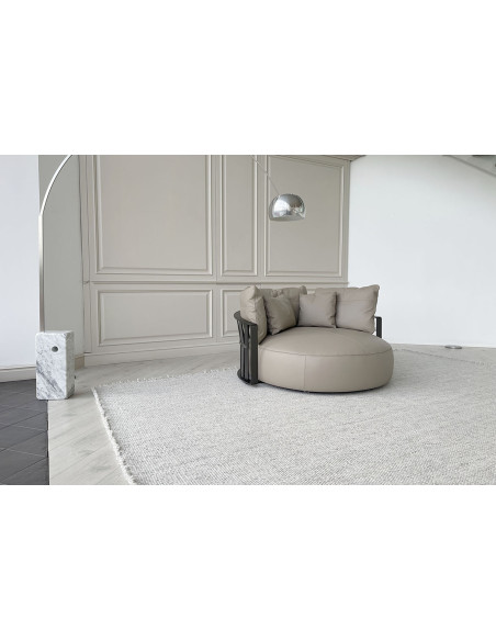 Divano circolare Scarlett in pelle grigia (Offerta Expo) Poliform - 3
