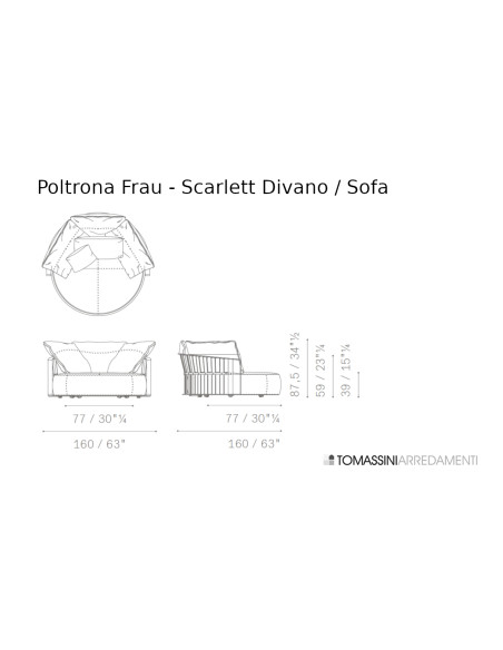 Divano circolare Scarlett in pelle grigia (Offerta Expo) Poltrona Frau - 9