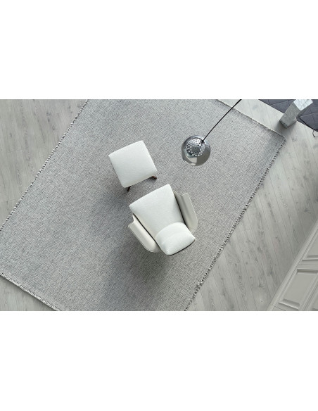 Fauteuil et Pouf Clori en tissu blanc (Offre Expo) Giorgetti - 6