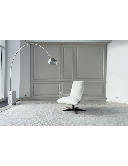 Clori White Fabric Armchair with Pouf (Expo Offer) Giorgetti - 1