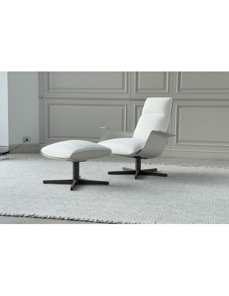 Fauteuil et Pouf Clori en tissu blanc (Offre Expo) Giorgetti - 4