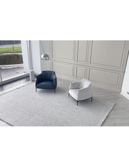 Fauteuil Archibald Large en cuir bleu (Offre Expo) Poltrona Frau - 5