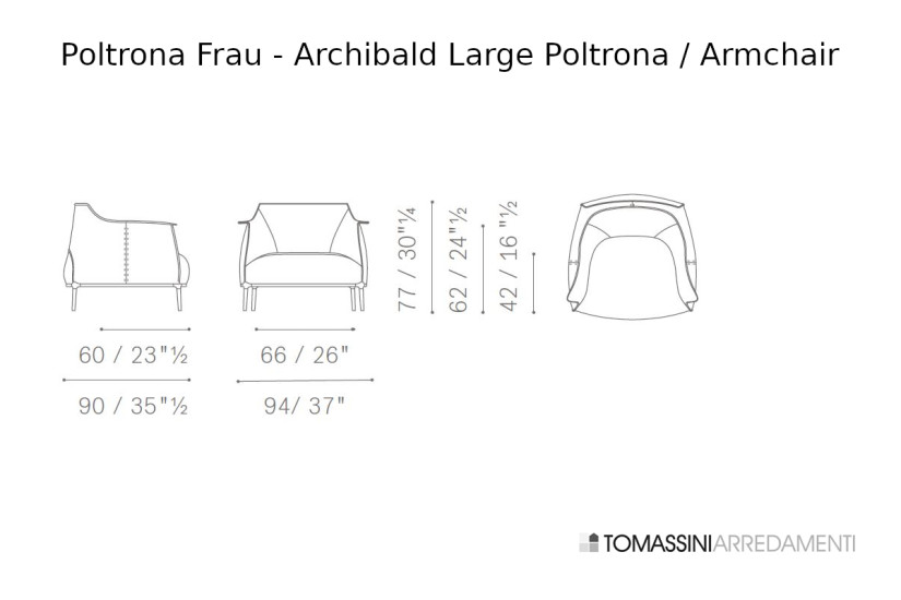 Archibald Large Blue Leather Armchair (Expo Offer) Poltrona Frau - 9