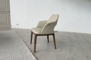 Sedia Sophie Lite in pelle beige (Offerta Expo) - Poliform 2
