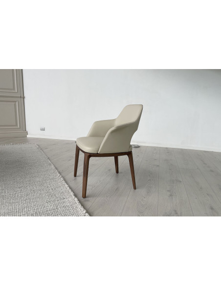 Sedia Sophie Lite in pelle beige (Offerta Expo)  - 1