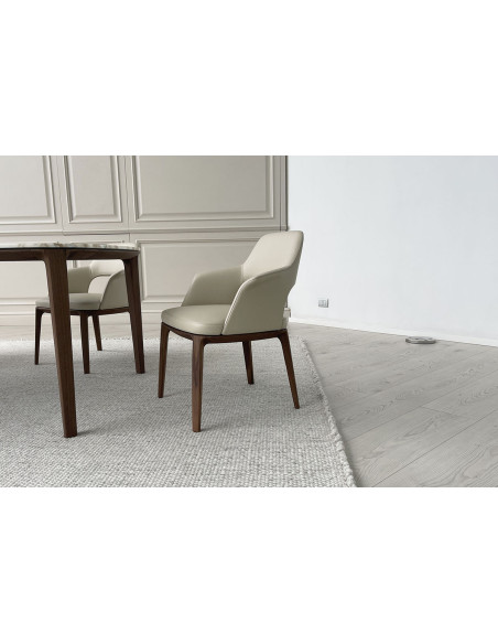 Sedia Sophie Lite in pelle beige (Offerta Expo)  - 2