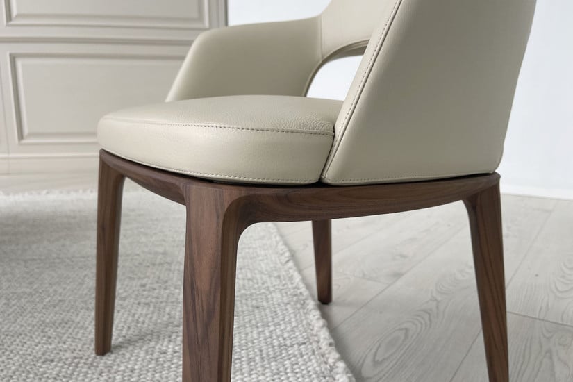 Chaise Sophie Lite en cuir beige (Offre Expo) - 4