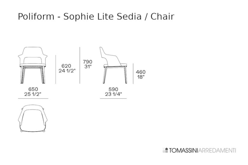 Chaise Sophie Lite en cuir beige (Offre Expo) Poliform - 8