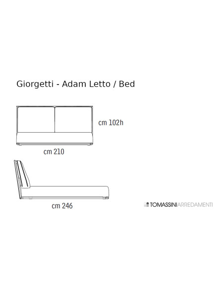 Lit Adam en cuir beige (Offre Expo) Giorgetti - 8