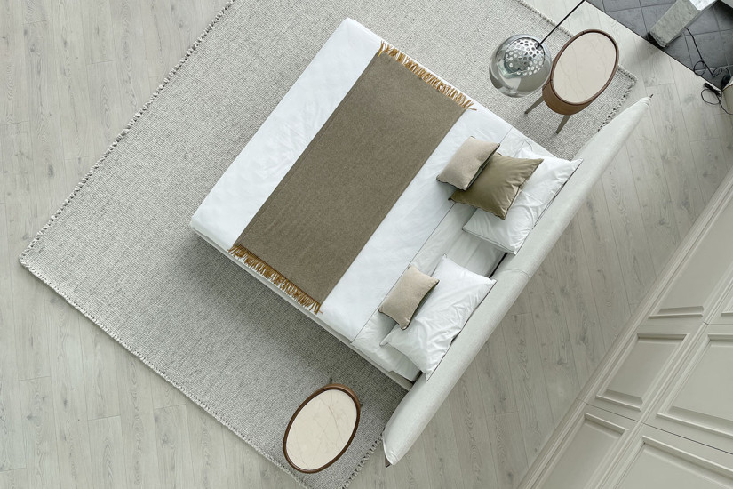 Yume Bed in Sand-Colored Fabric (Expo Offer) Poliform - 7