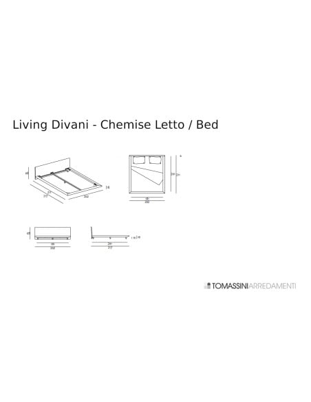 Lit Chemise en cuir beige (Offre Expo) Living Divani - 7