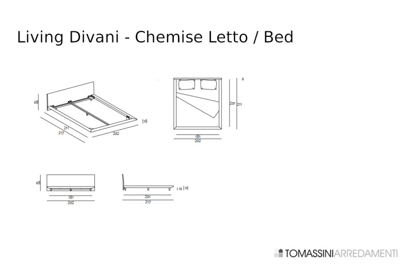 Letto Chemise Bed in pelle beige (Offerta Expo) Living Divani - 7