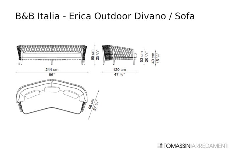 Erica Outdoor Striped Sofa (Expo Offer) B&B Italia Outdoor - 7