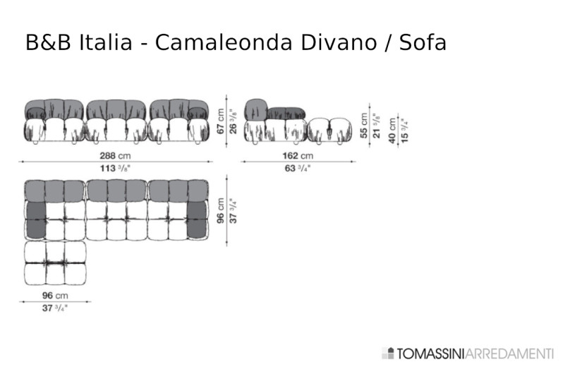 Divano Camaleonda verde oliva 4 elementi (Offerta Expo) B&B Italia - 7