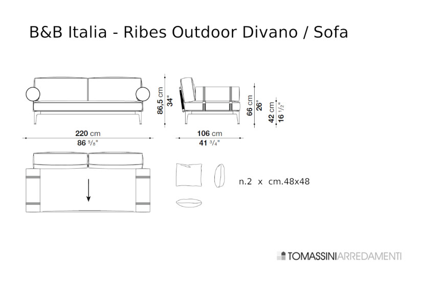 Ribes Outdoor Striped Sofa B&B Italia Outdoor - 7