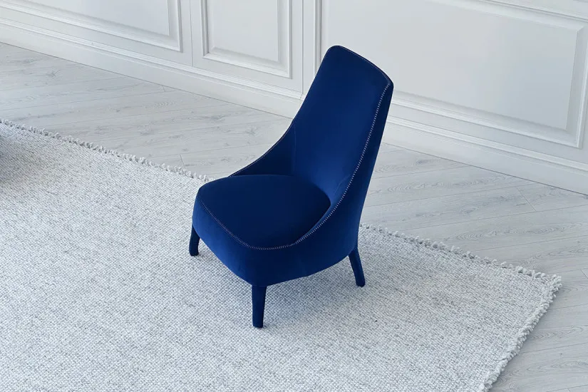 Febo Blue Bergère Armchair Maxalto - 5