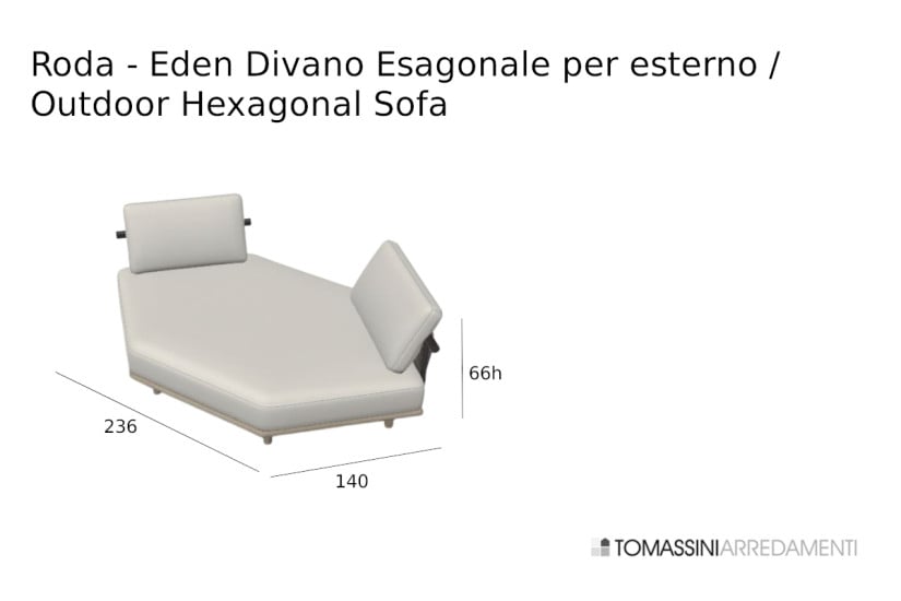 Canapé d'extérieur hexagonal Eden blanc Roda - 8