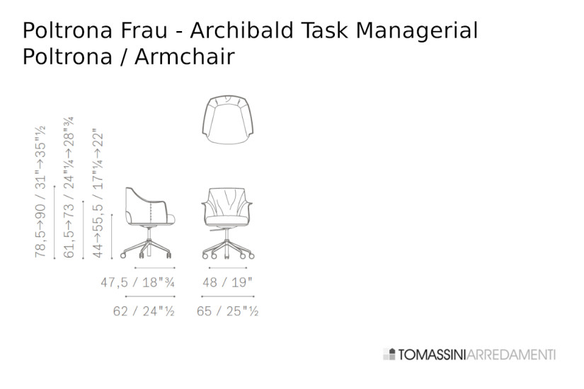 Fauteuil Archibald Task Managerial bordeaux (Offre Expo) Poltrona Frau - 7