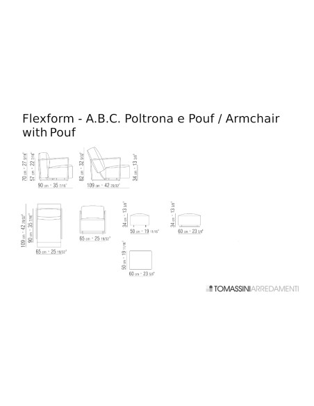 Fauteuil A.B.C. noir et pouf (Offre Expo) Flexform - 8