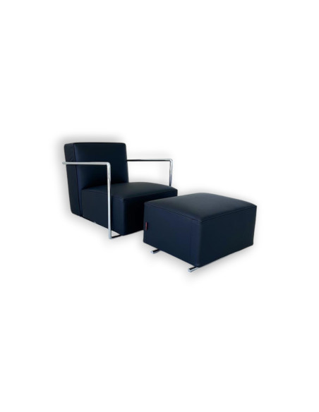 Fauteuil A.B.C. noir et pouf (Offre Expo) Flexform - 7