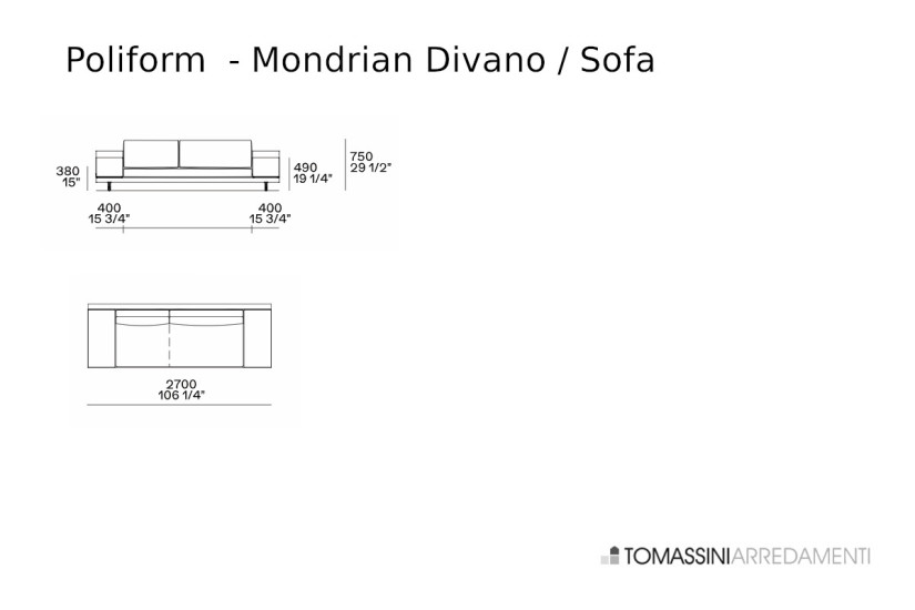 Divano Mondrian 3 posti (Offerta Expo) Poliform - 8