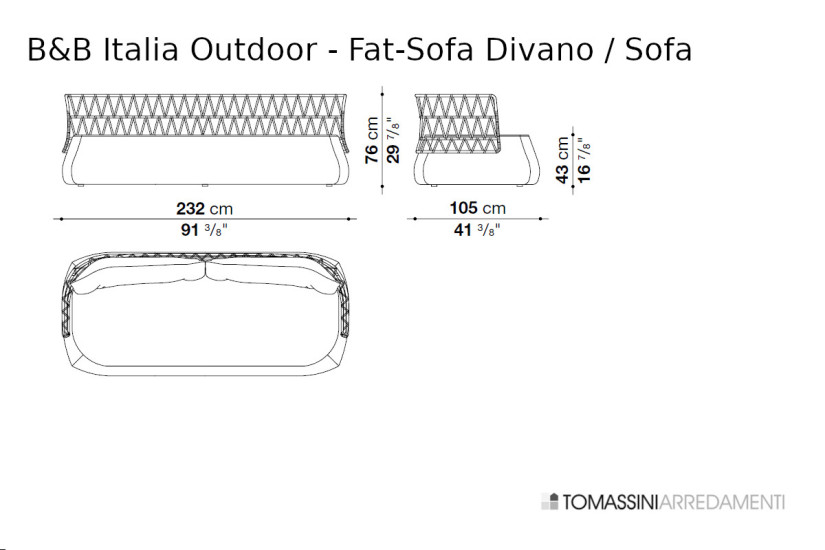 Fat-Sofa 3-Seater Sofa (Expo Offer) B&B Italia Outdoor - 9