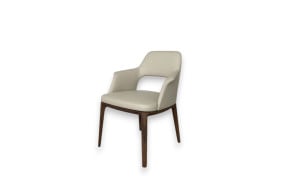 Chaise Sophie Lite en cuir beige (Offre Expo) - Poliform