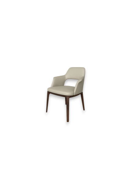 Chaise Sophie Lite en cuir beige (Offre Expo) - Poliform